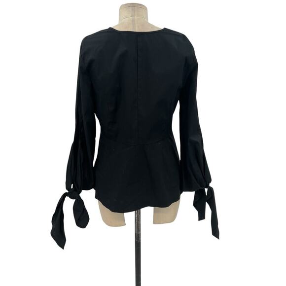 Universal‎ Standard for J Crew Crisp Tie Sleeve Top in Black Size Small - Picture 7 of 10